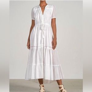 Elan Tiered Maxi Dress in white size Medium